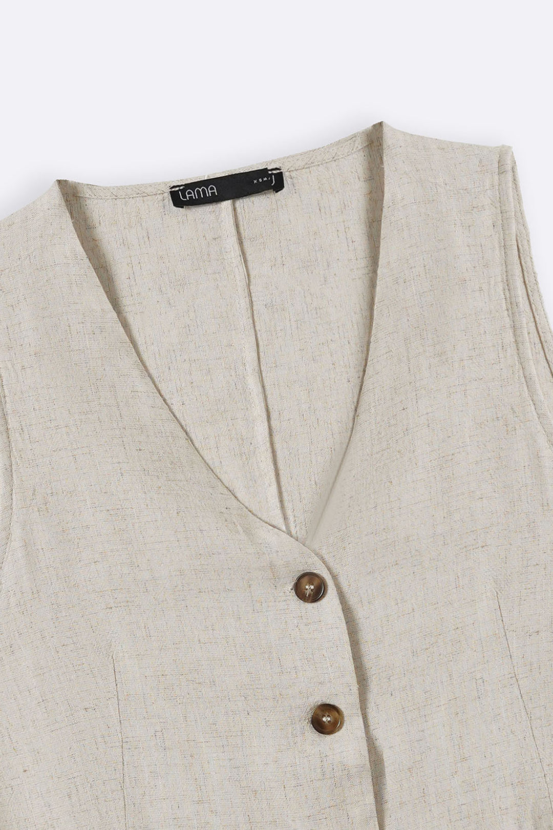 BEIGE CASUAL LINEN VEST