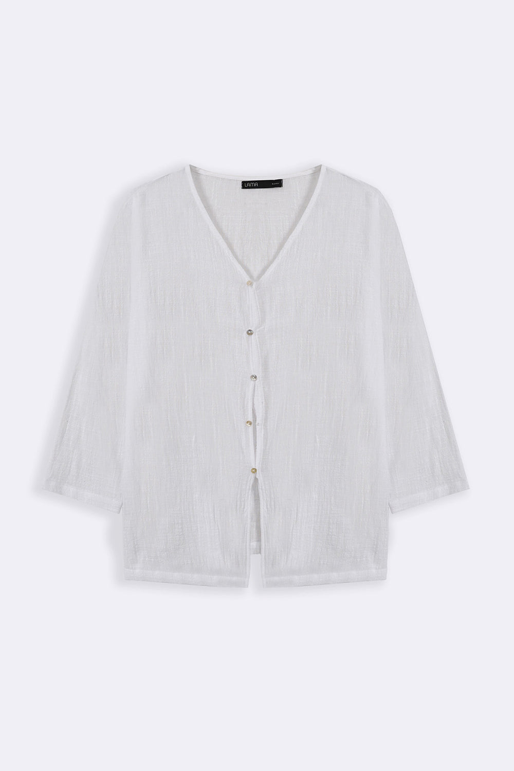 WHITE PURE COTTON GAUZE BLOUSE