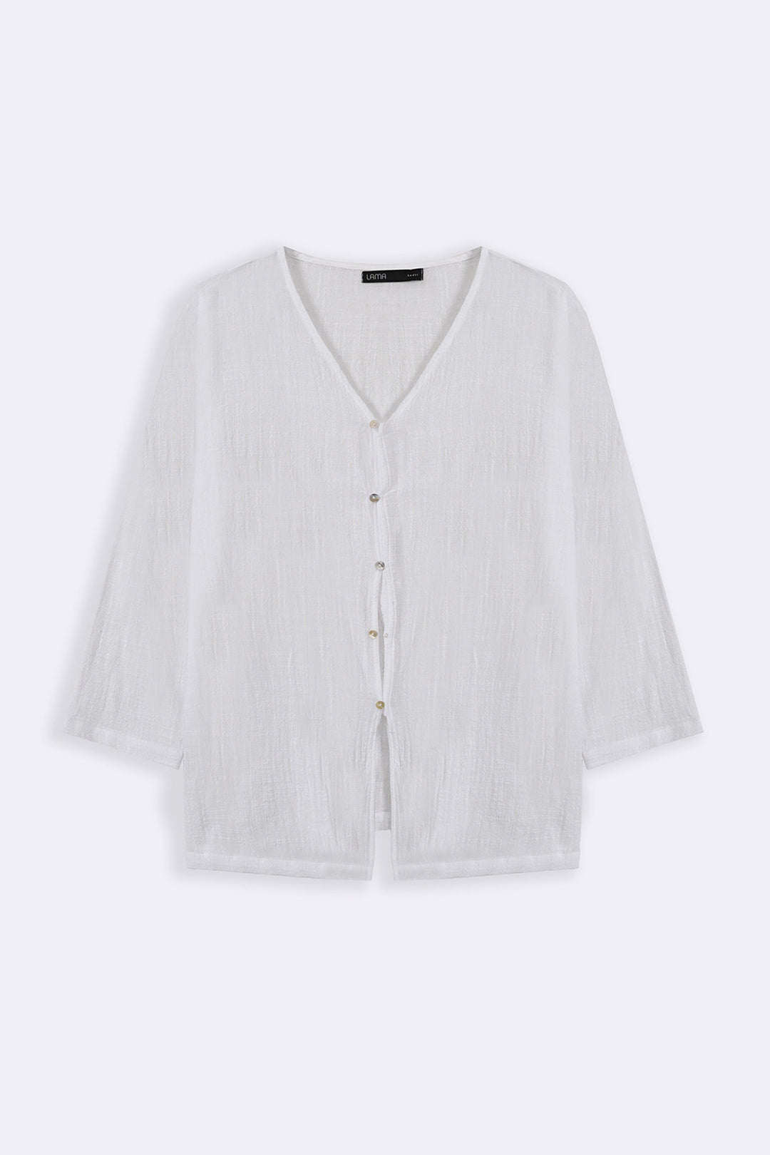 WHITE PURE COTTON GAUZE BLOUSE