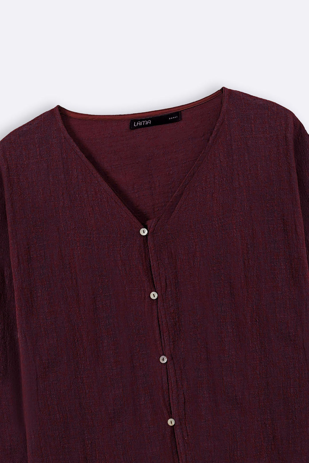 WINE PURE COTTON GAUZE BLOUSE