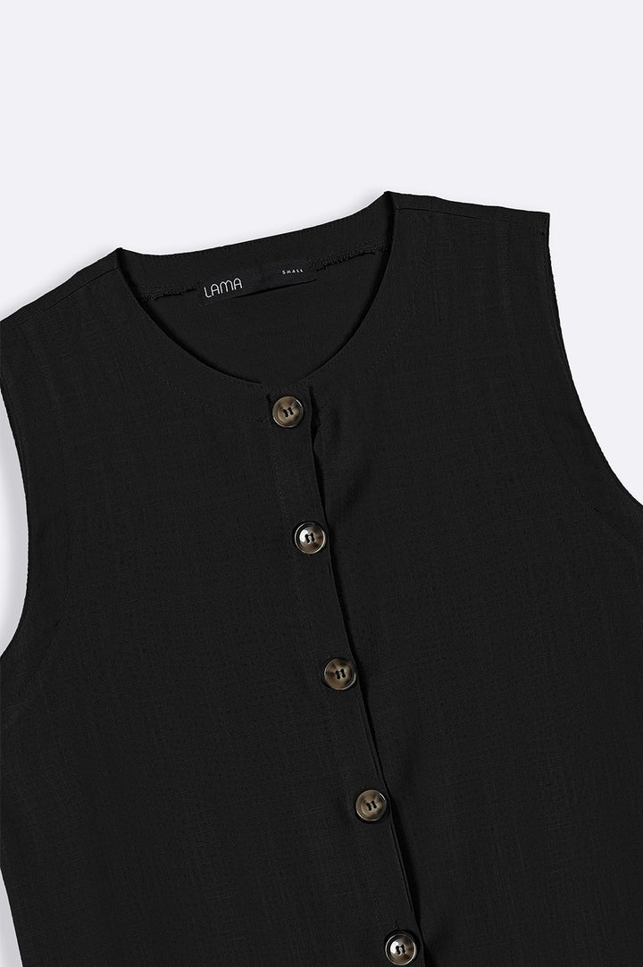 BLACK LINEN SAINT TROPEZ BLOUSE