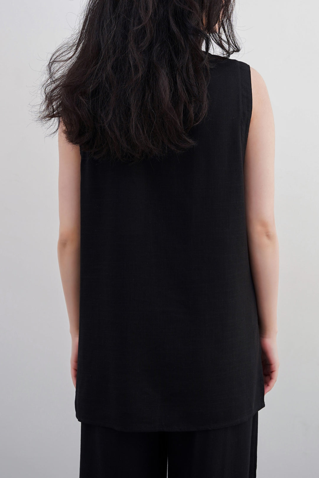 BLACK LINEN SAINT TROPEZ BLOUSE