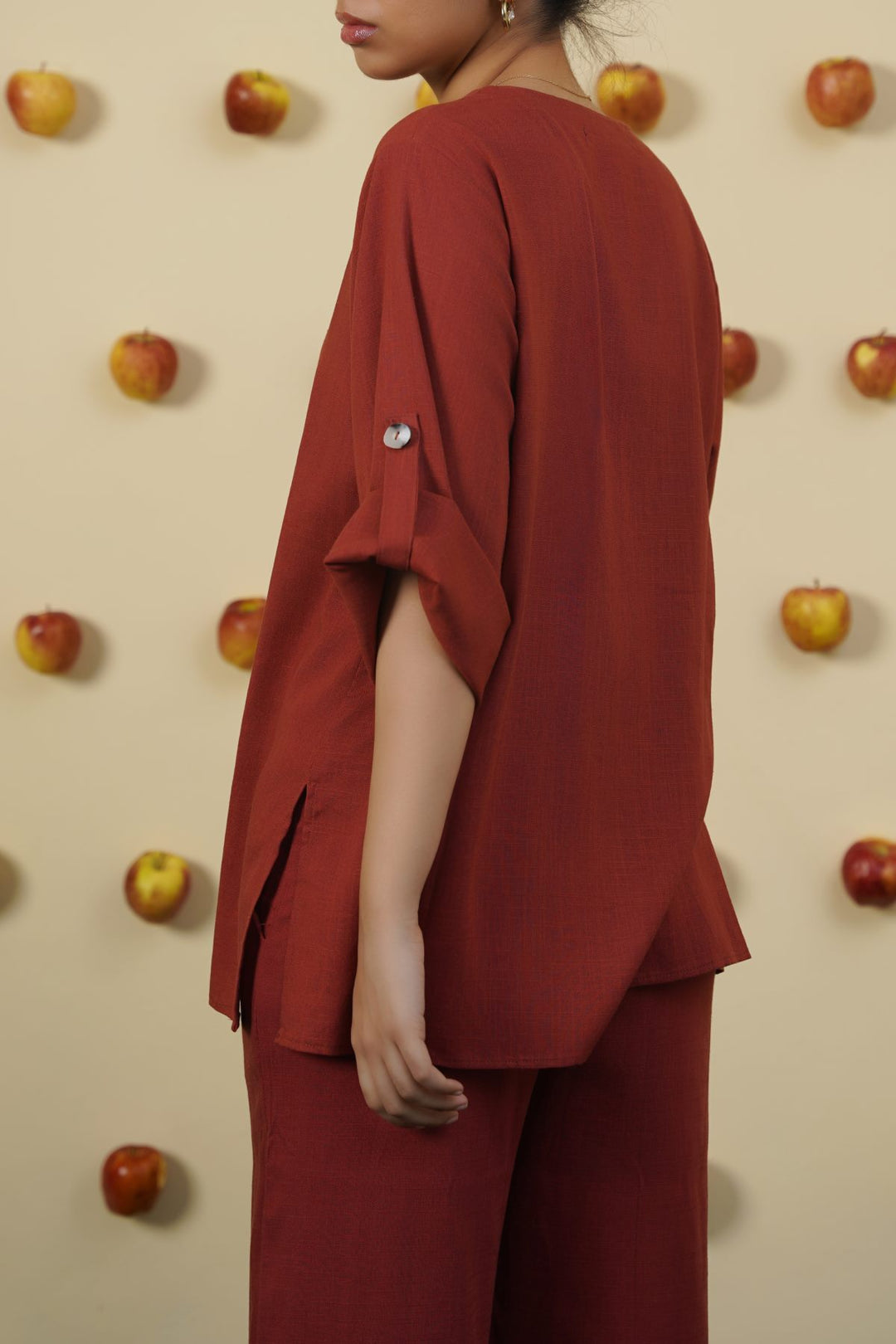 RUST LINEN BLOUSE