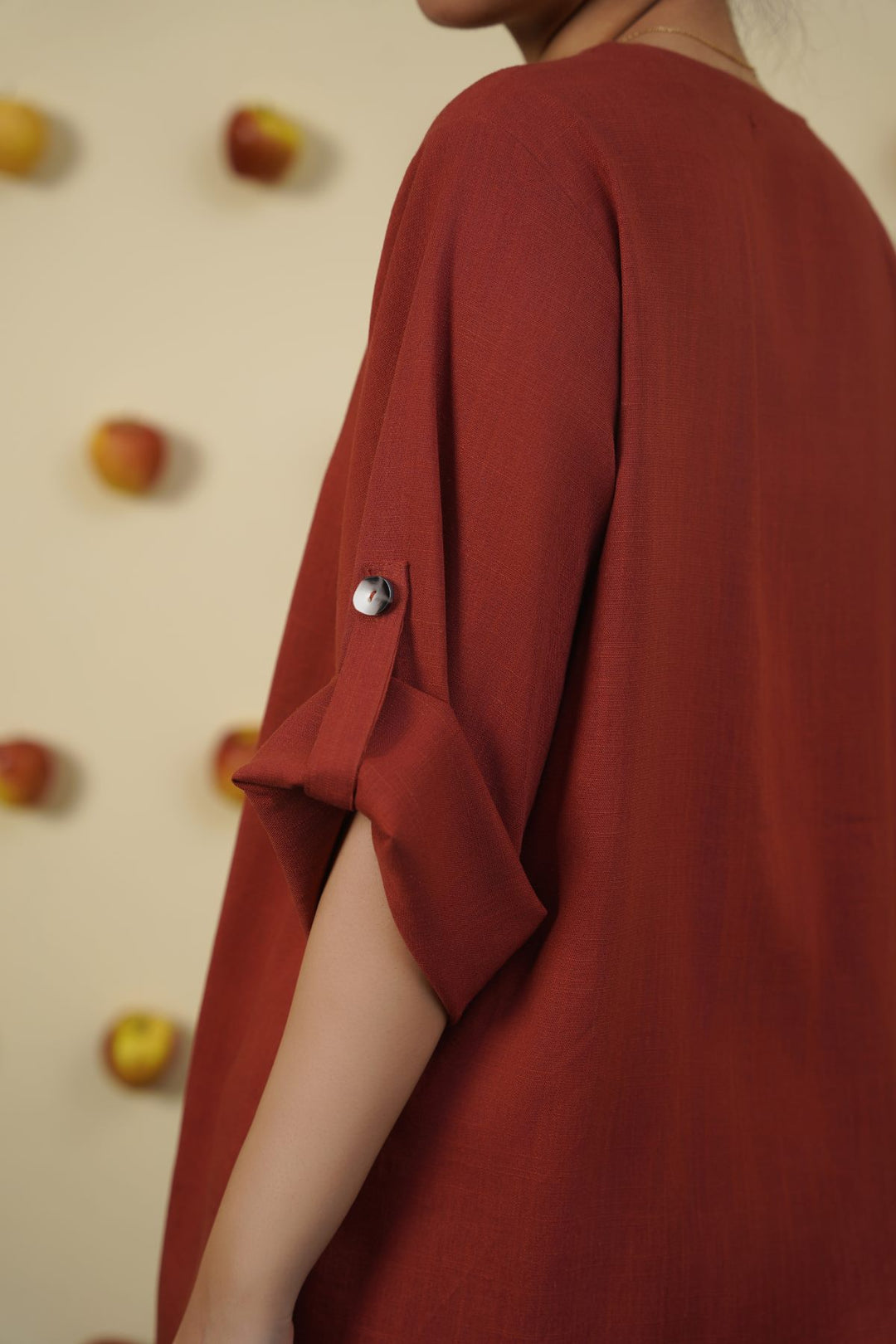 RUST LINEN BLOUSE