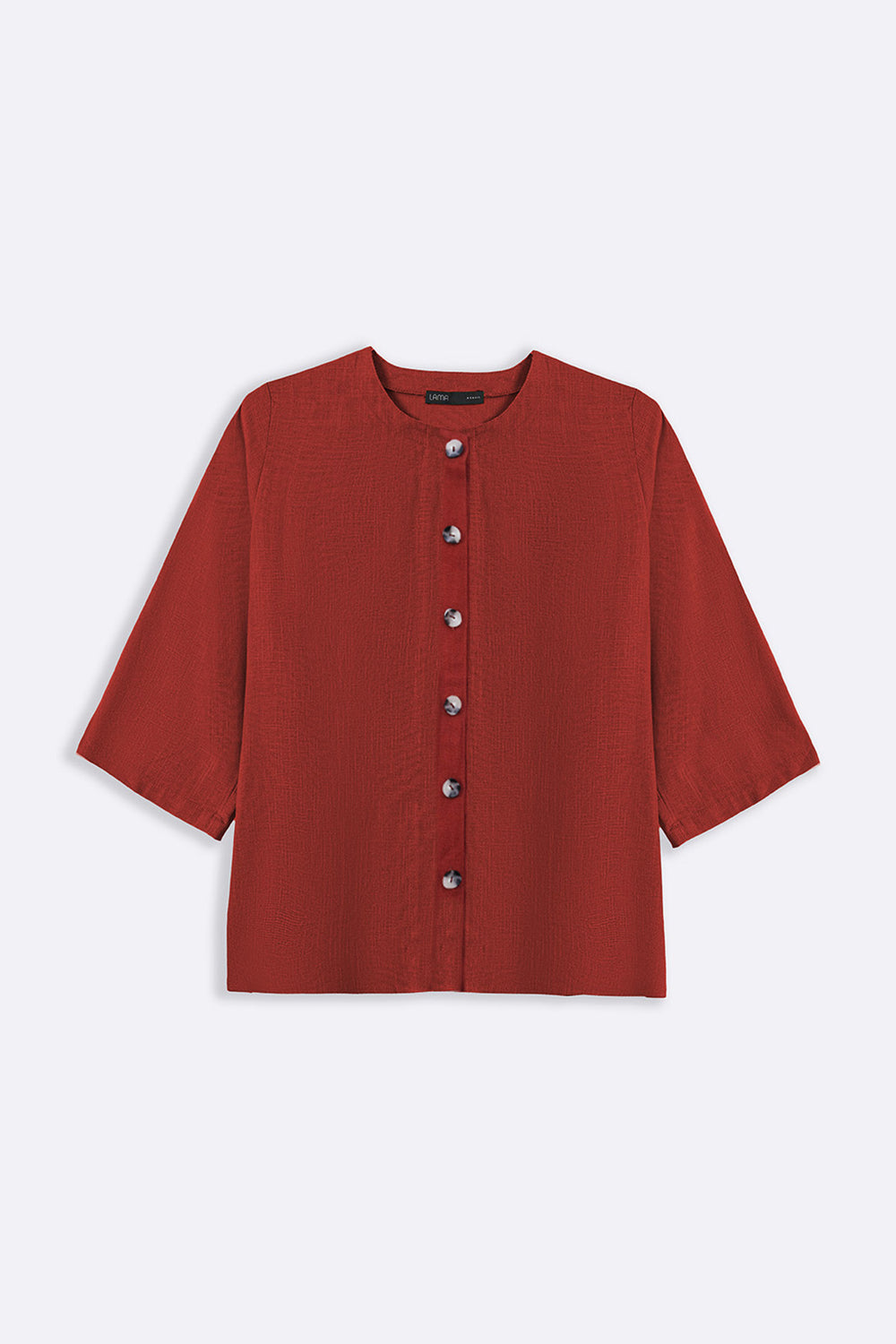 RUST LINEN BLOUSE