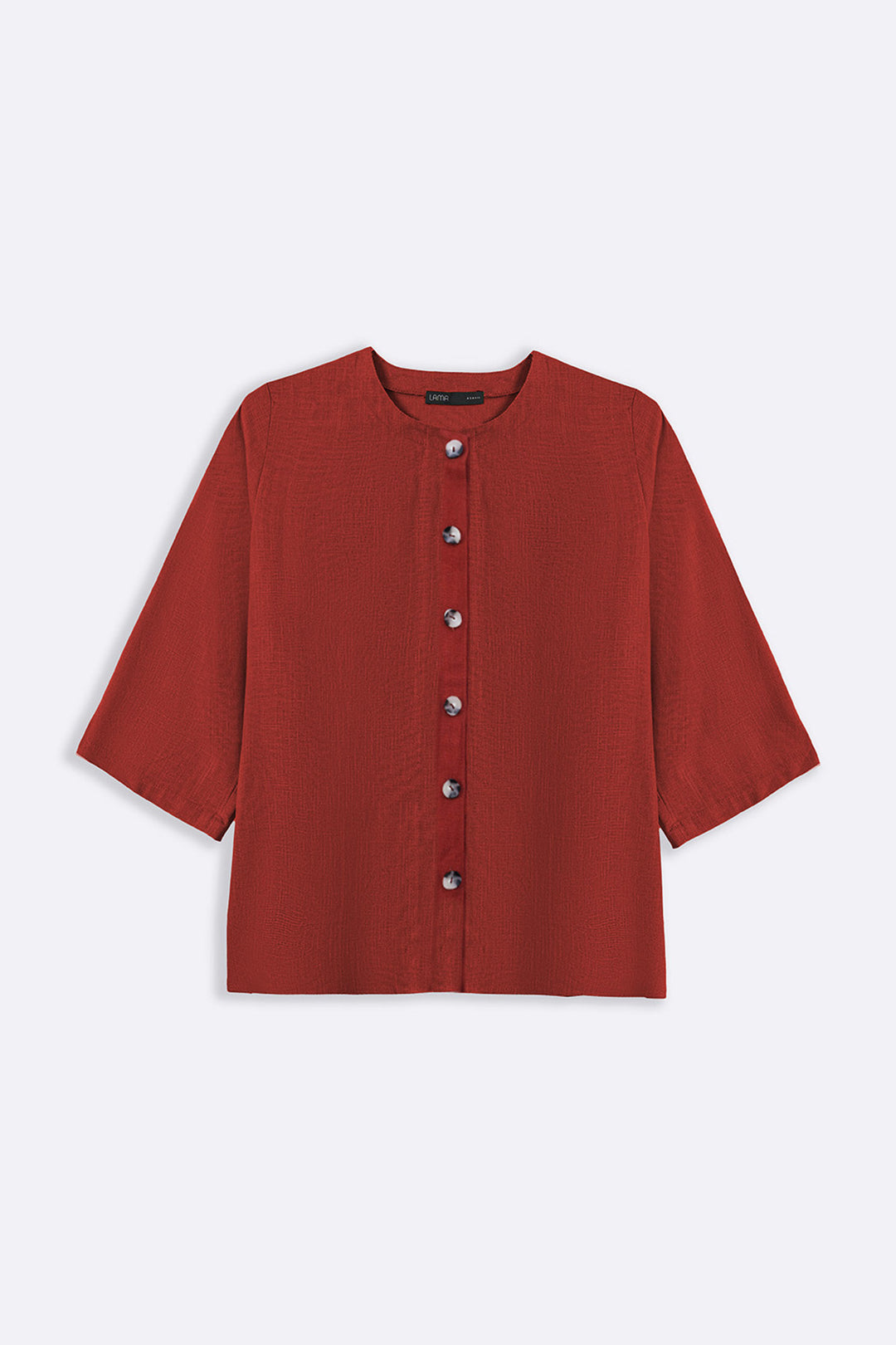 RUST LINEN BLOUSE