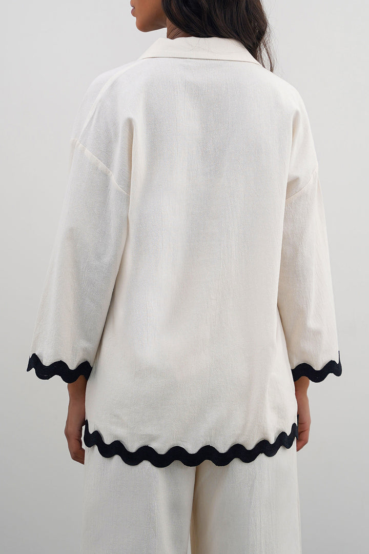 OFF WHITE RIC RAC COTTON SHIRT