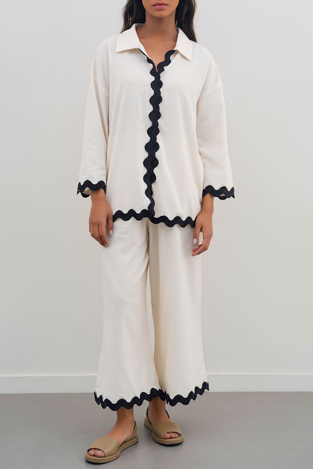OFF WHITE RIC RAC COTTON SHIRT