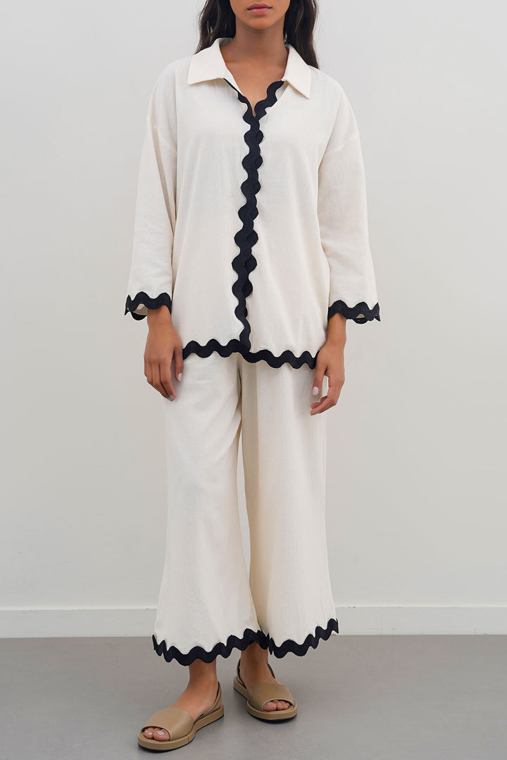 OFF WHITE RIC RAC COTTON SHIRT