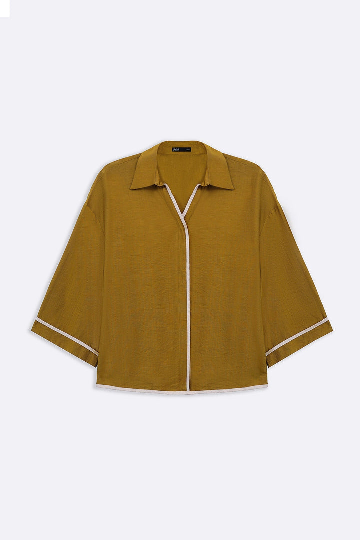 OLIVE CLOVER SILKY BLOUSE