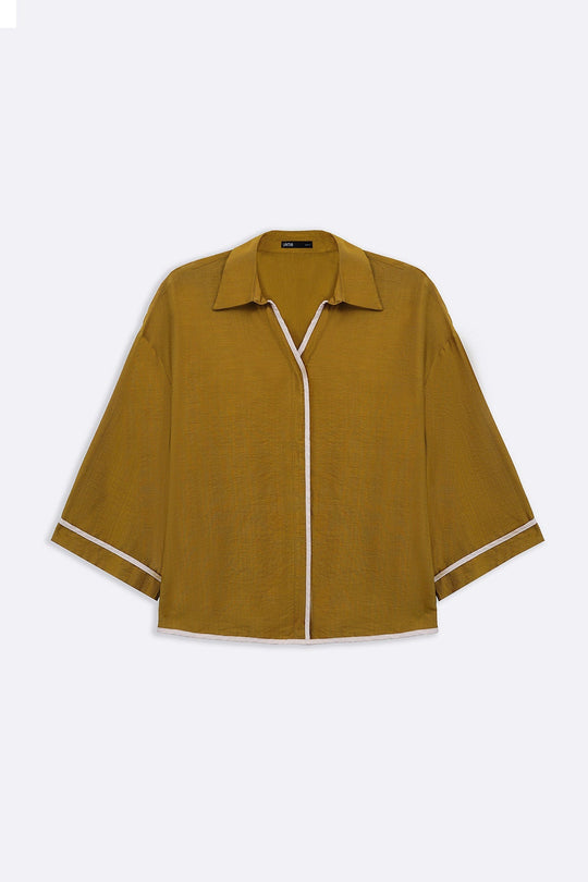 OLIVE CLOVER SILKY BLOUSE