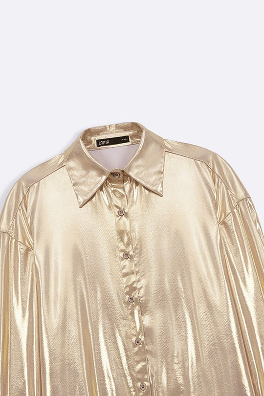 LIGHT GOLD RETRO METALLIC SHIRT