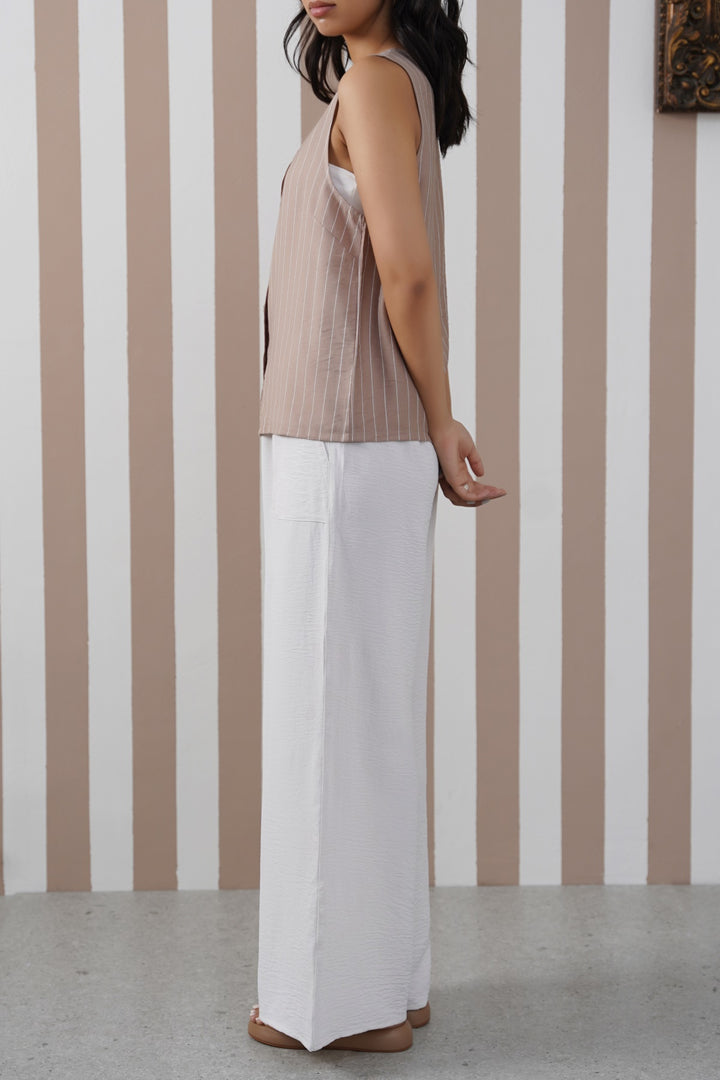 TAUPE STRIPED BLOUSE