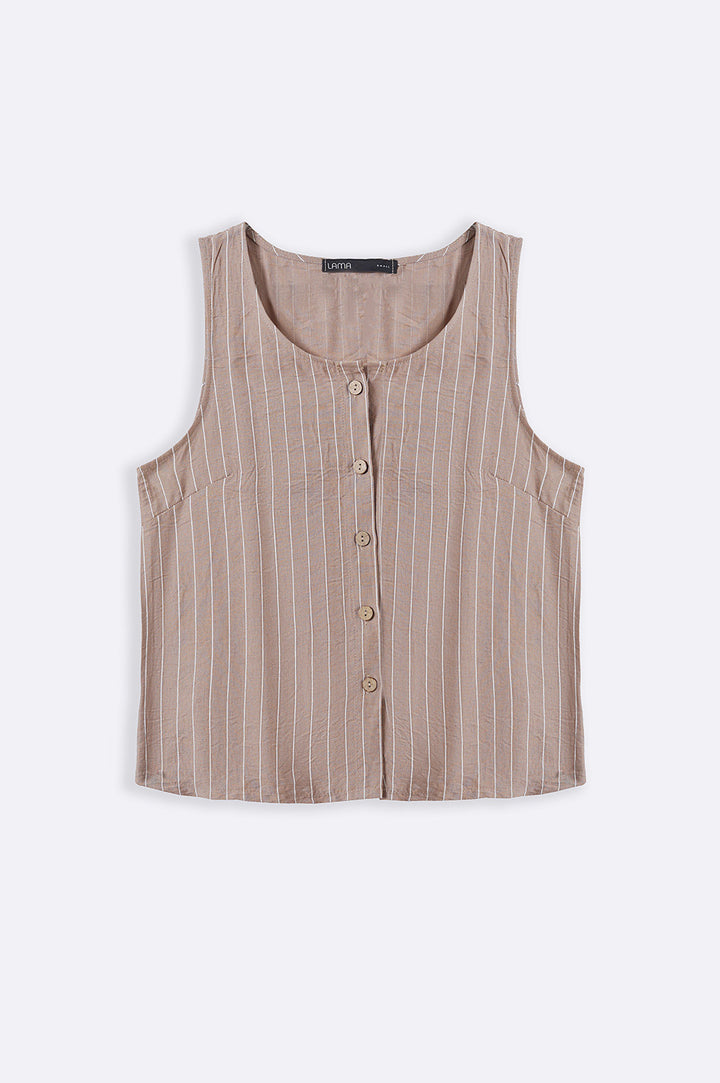 TAUPE STRIPED BLOUSE
