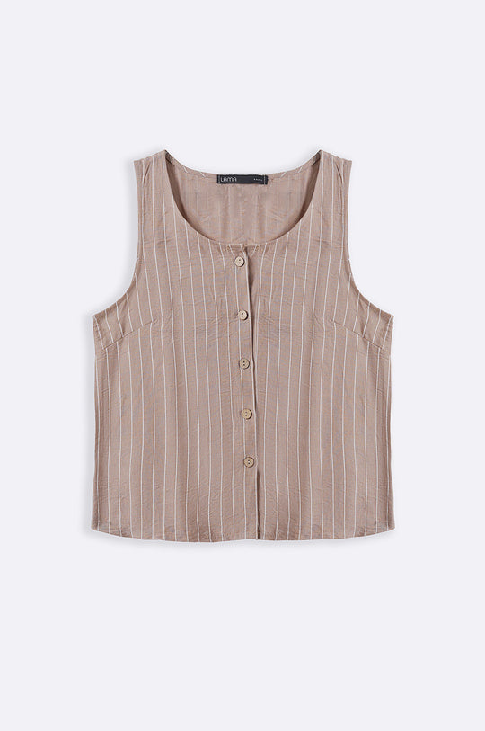 TAUPE STRIPED BLOUSE