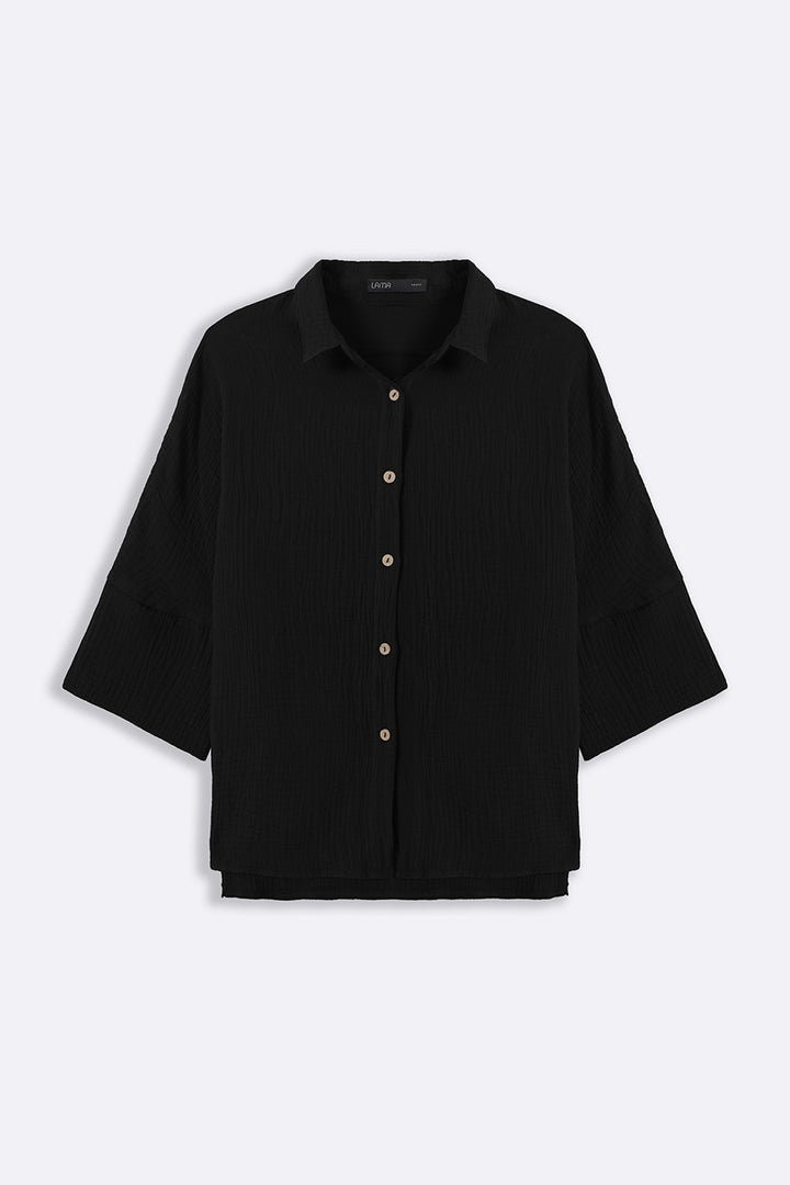 BLACK EVERYDAY MUSLIN SHIRT