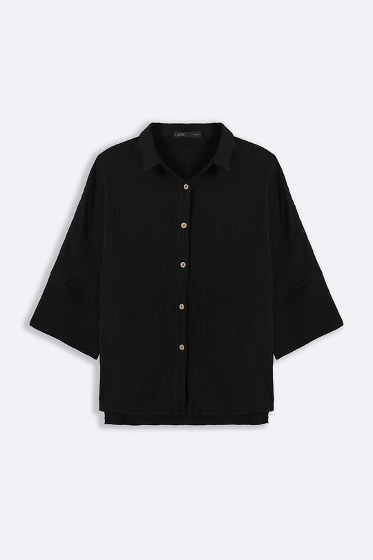 BLACK EVERYDAY MUSLIN SHIRT