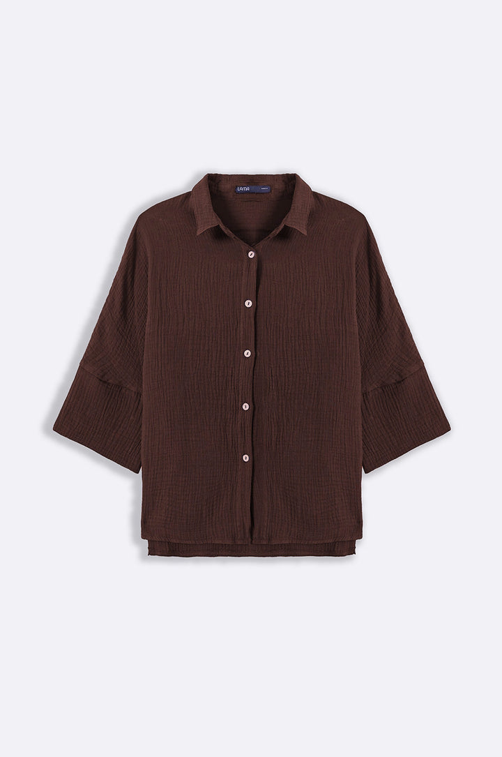 BROWN EVERYDAY MUSLIN SHIRT