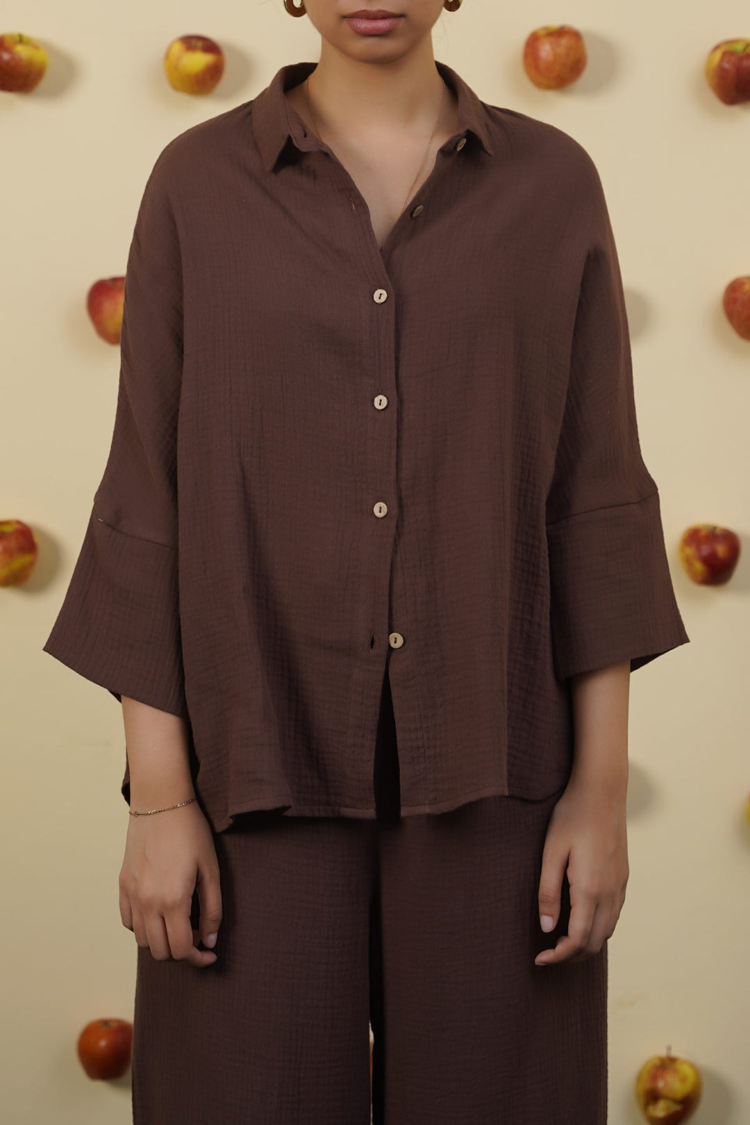 BROWN EVERYDAY MUSLIN SHIRT
