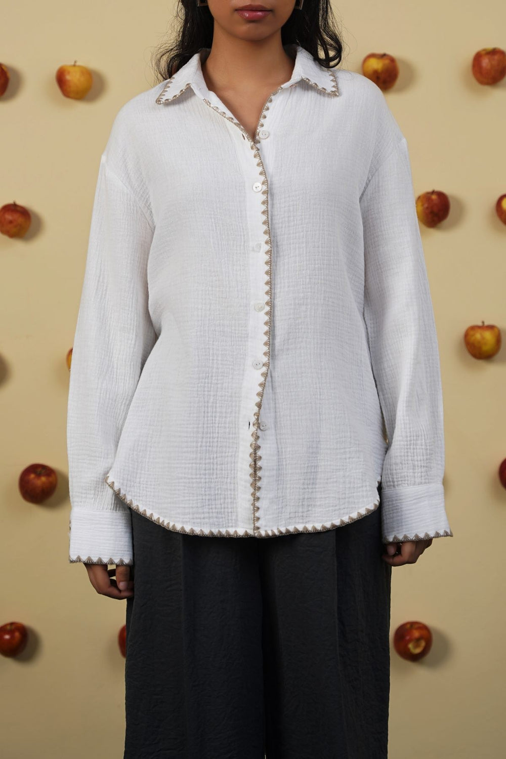 BEIGE MUSLIN RESORT SHIRT