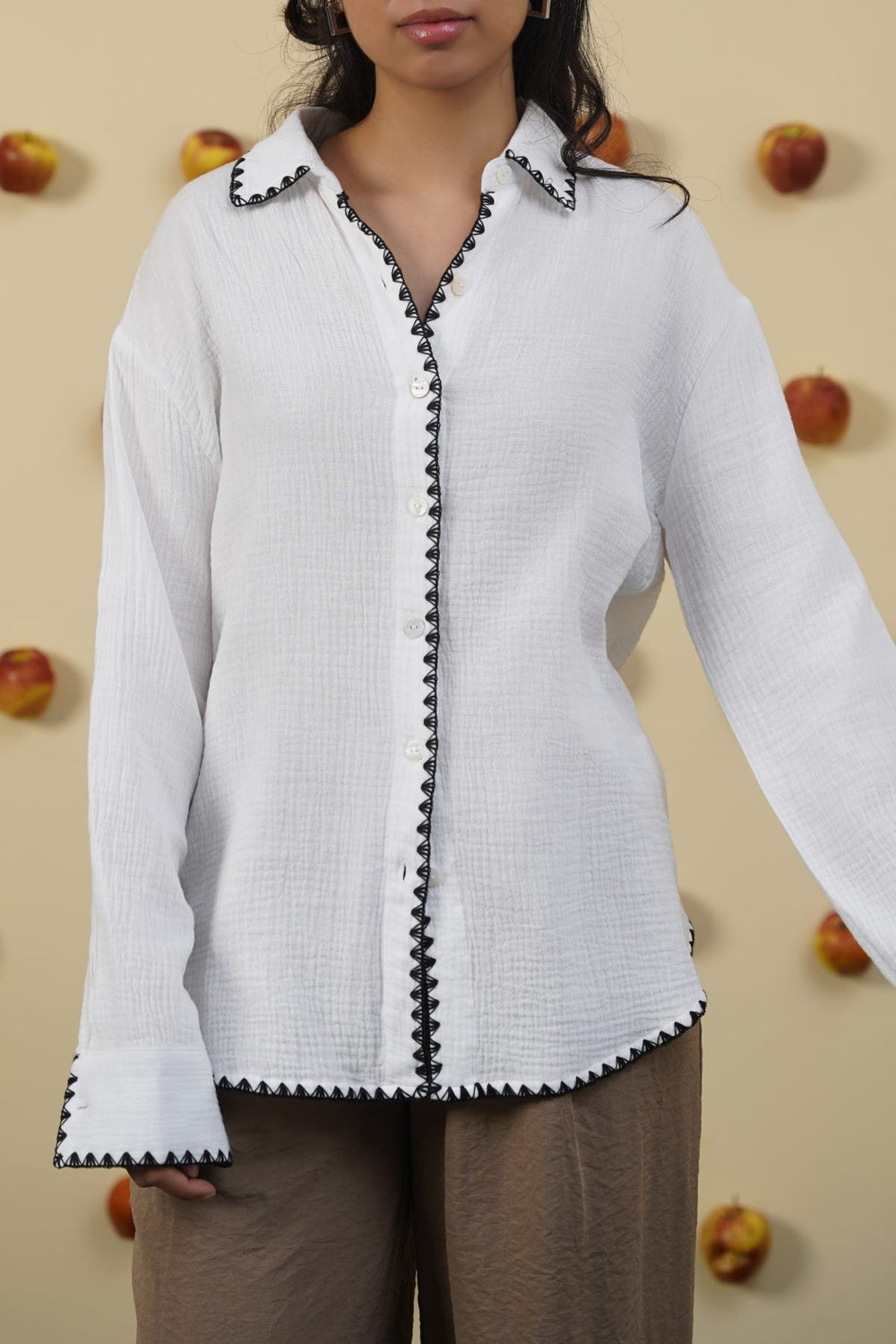 BLACK MUSLIN RESORT SHIRT