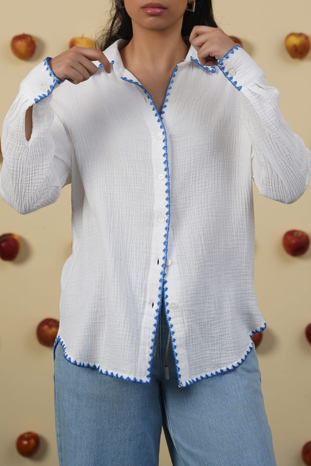 BLUE MUSLIN RESORT SHIRT