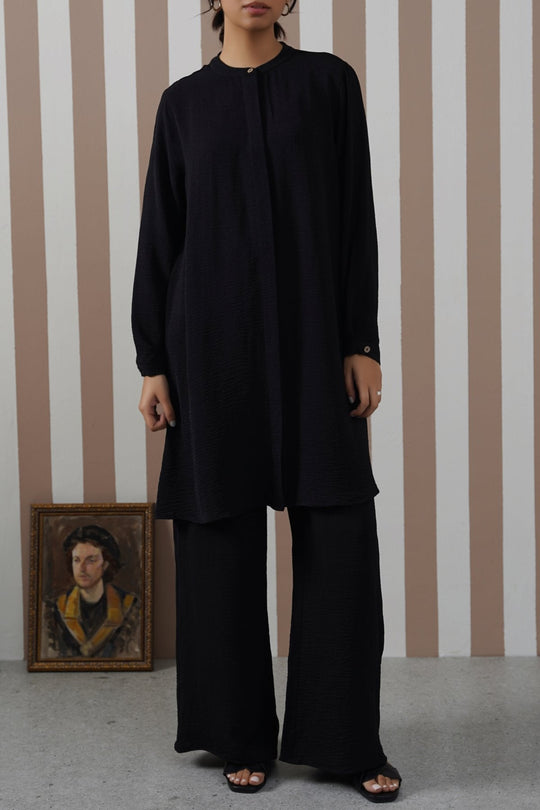 BLACK SLINKY LONG TUNIC