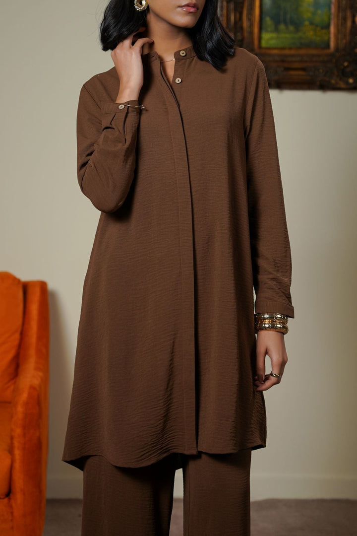 BROWN SLINKY LONG TUNIC