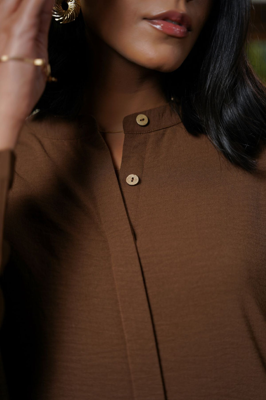 BROWN SLINKY LONG TUNIC