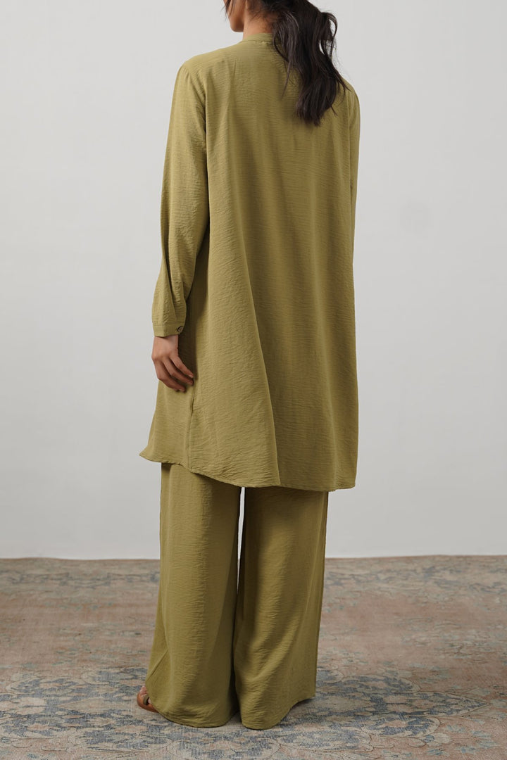 GREEN SLINKY LONG TUNIC