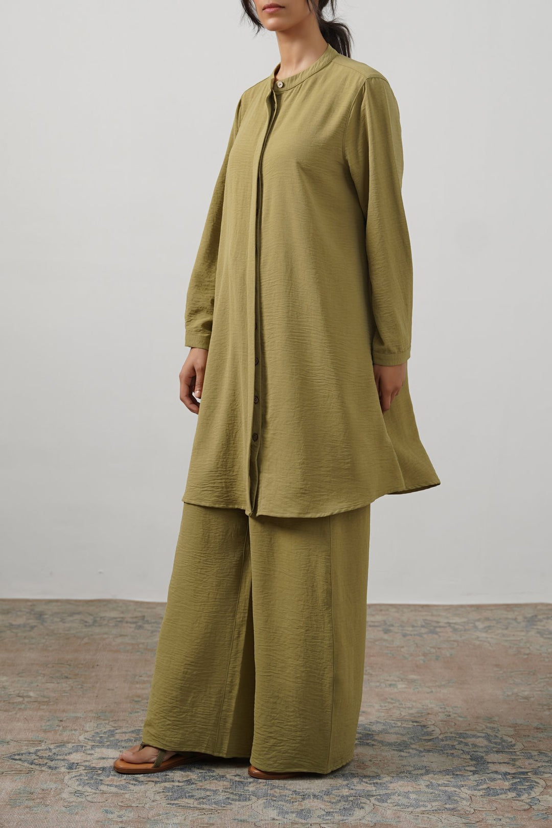 GREEN SLINKY LONG TUNIC
