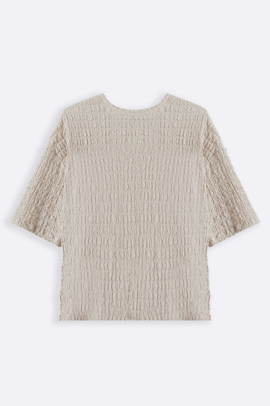 BEIGE BUBBLE CRINKLE TEE