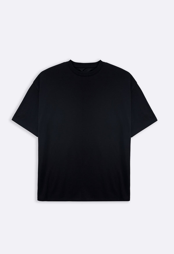 BLACK LYOCELL COTTON TEE
