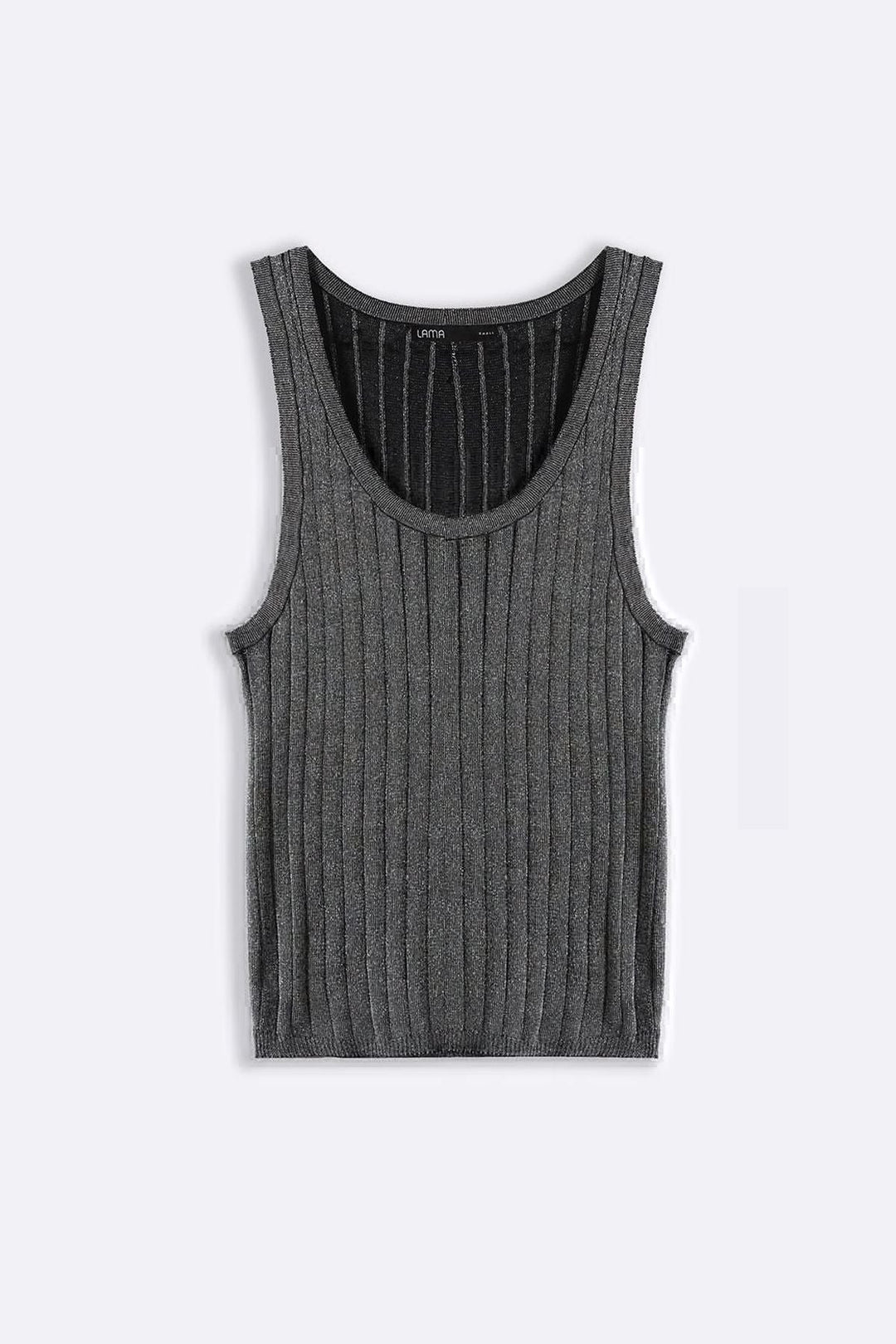 BLACK 70'S METALLIC TANK TOP