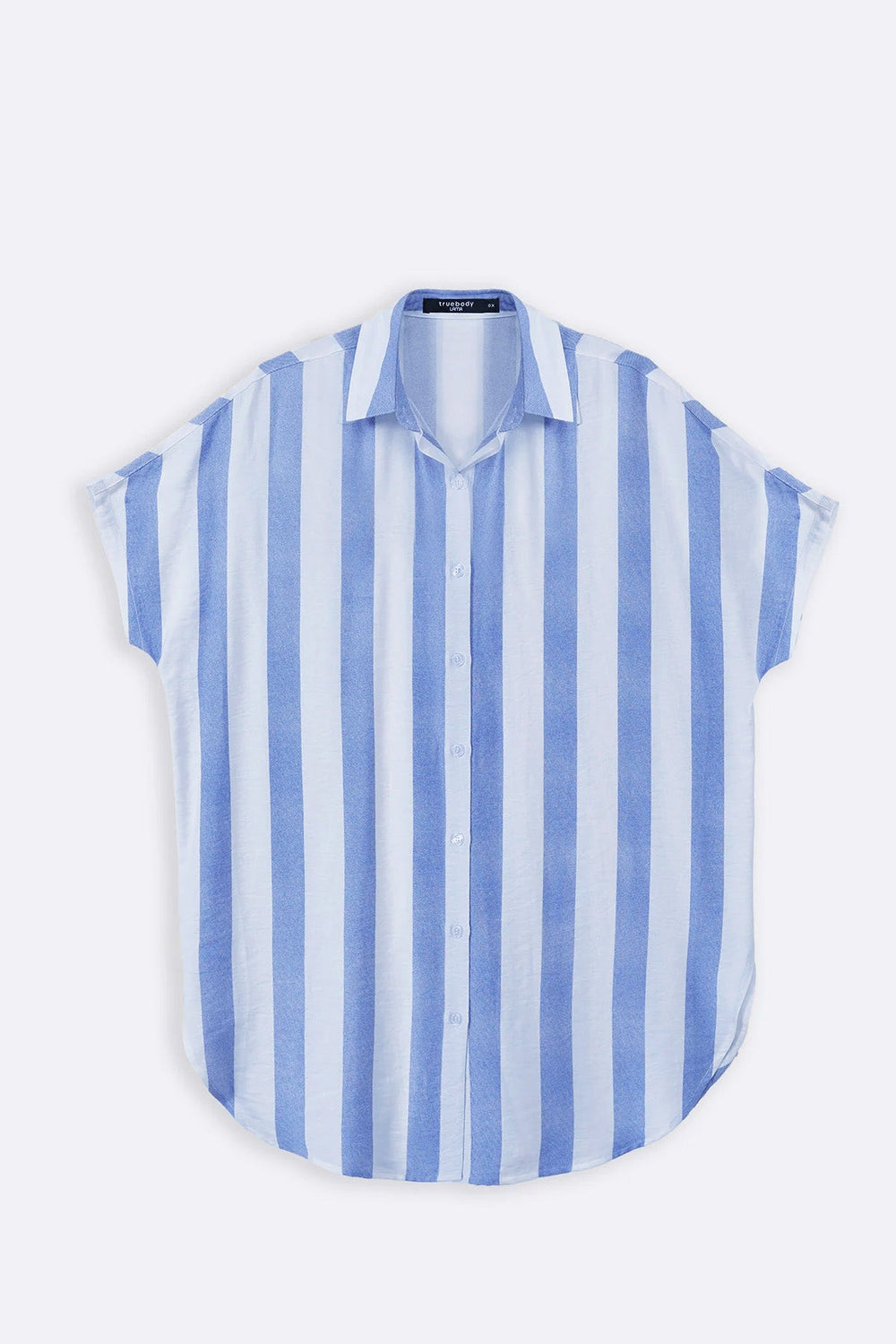 BLUE CURVE STRIPED HOLIDAY TUNIC