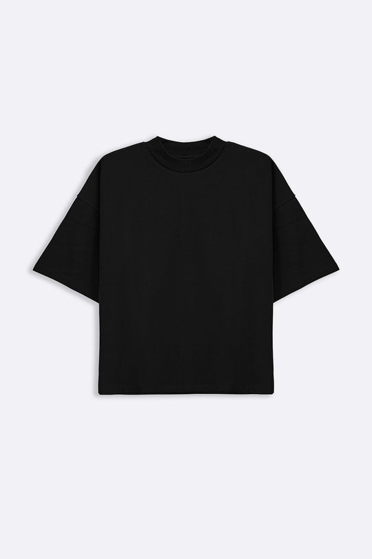 BLACK HIGH CREW TEE