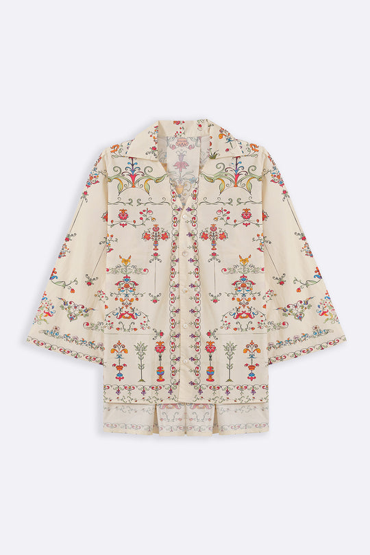 BEIGE ANDALUSIA COTTON SHIRT