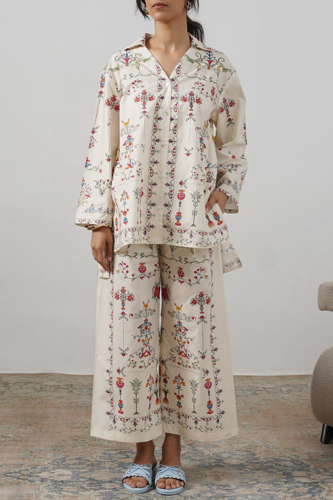 BEIGE ANDALUSIA COTTON SHIRT