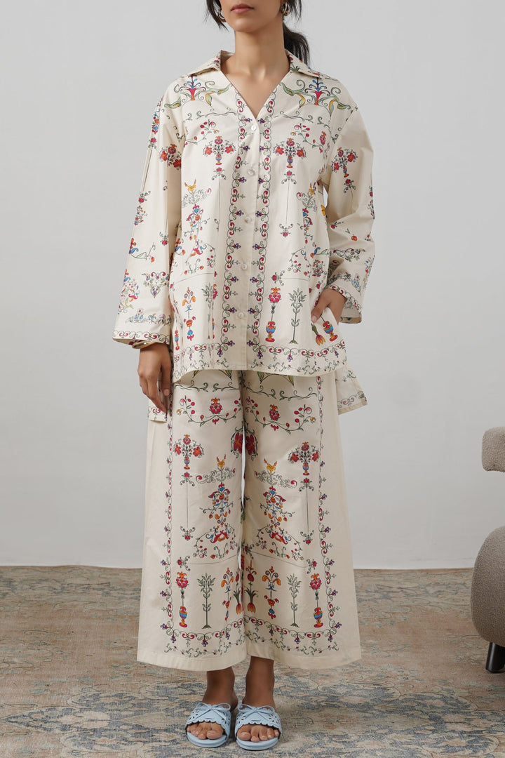 BEIGE ANDALUSIA COTTON SHIRT