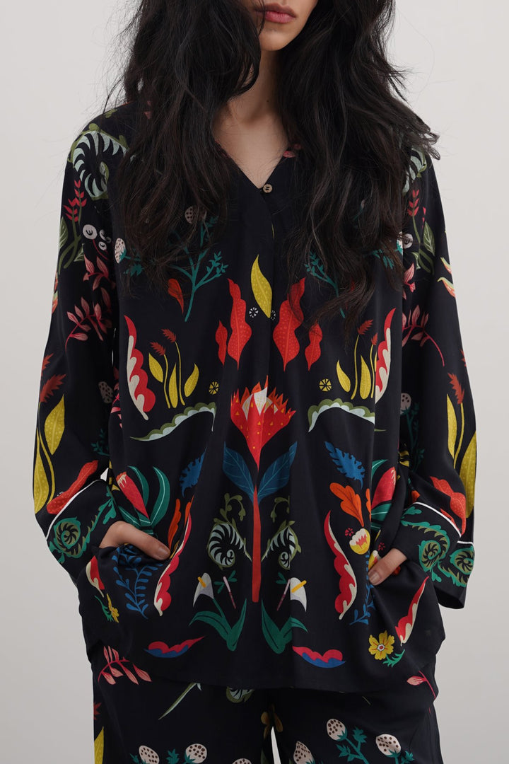 BLACK MAORI FOREST SHIRT