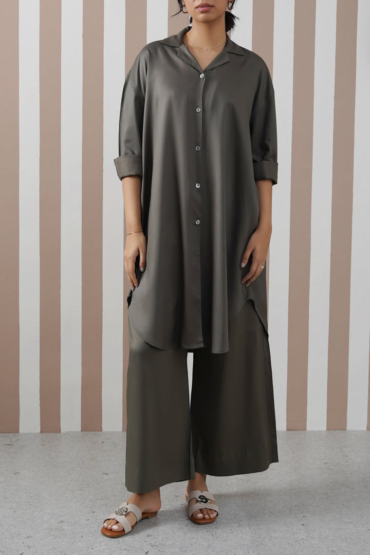 OLIVE TWILL BASIC TUNIC