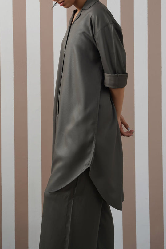 OLIVE TWILL BASIC TUNIC