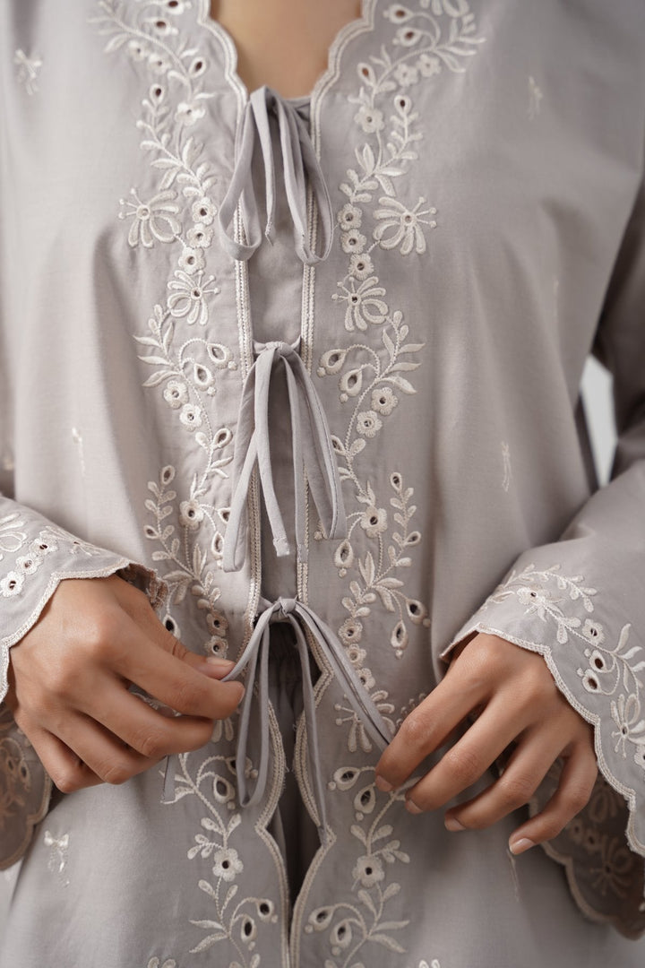 GREY PARADISE EMBROIDERED SHIRT