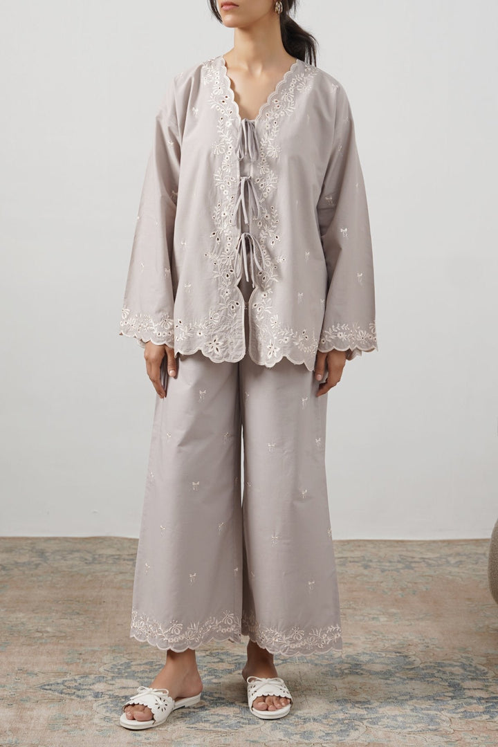 GREY PARADISE EMBROIDERED SHIRT