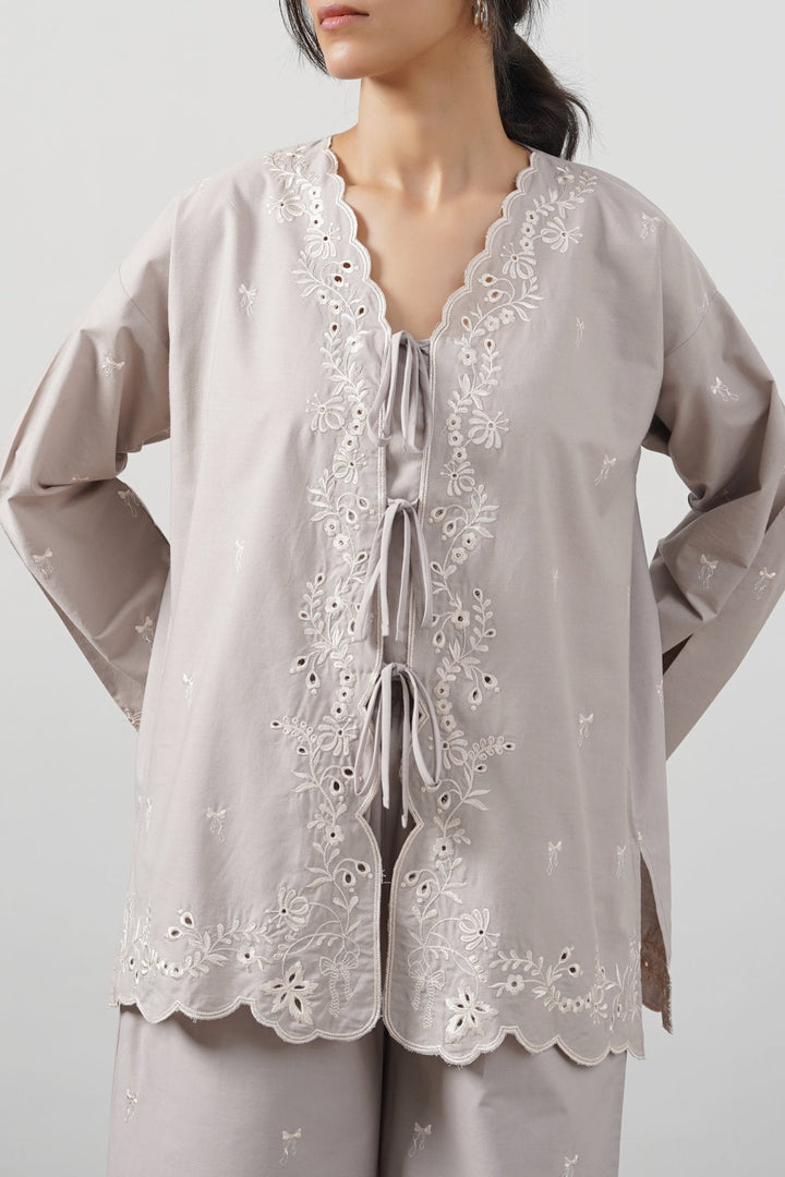 GREY PARADISE EMBROIDERED SHIRT