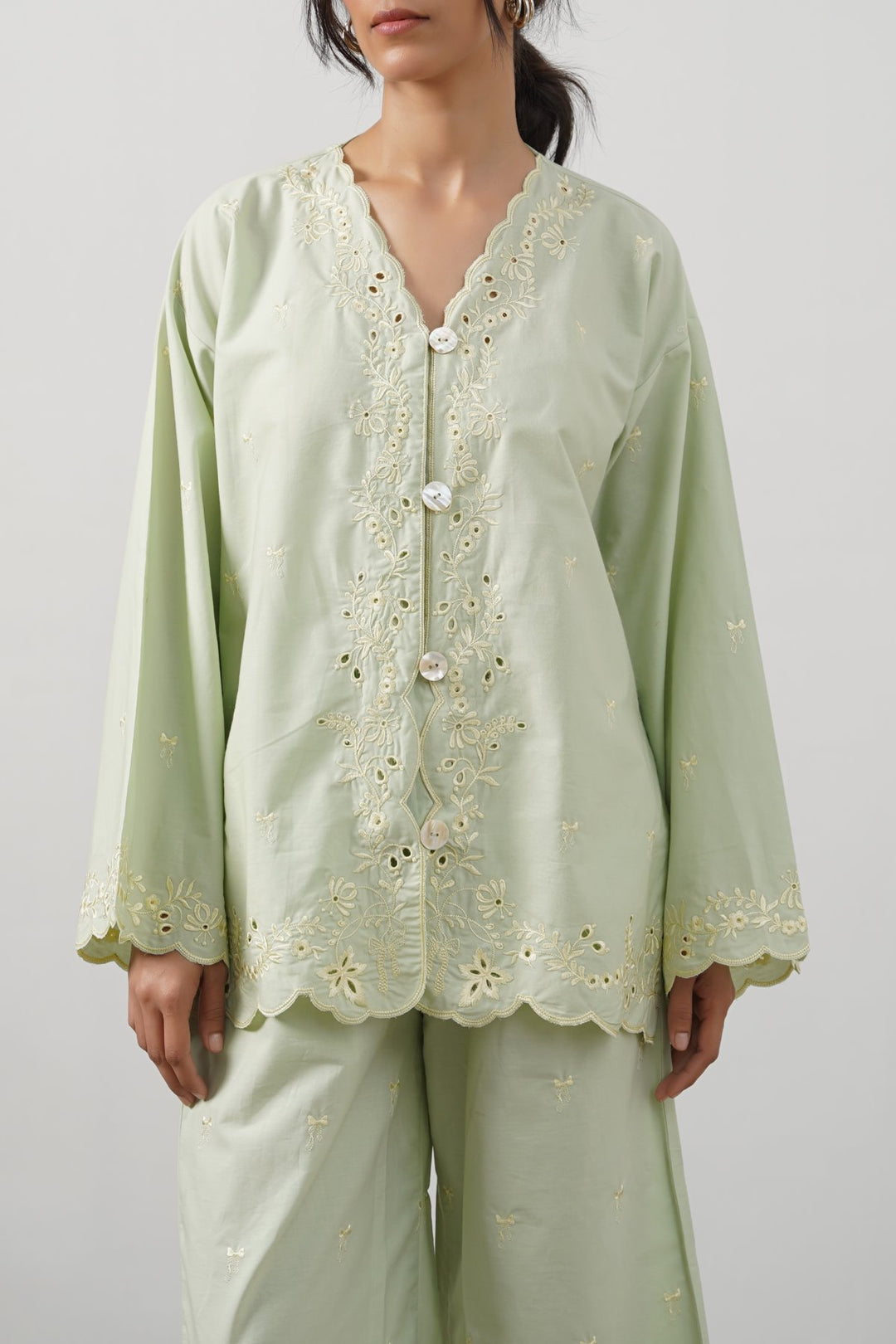 GREEN LEMON EMBROIDERED SHIRT