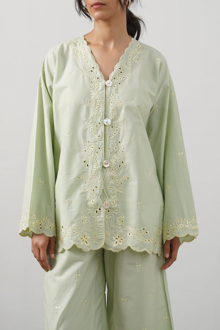 GREEN LEMON EMBROIDERED SHIRT