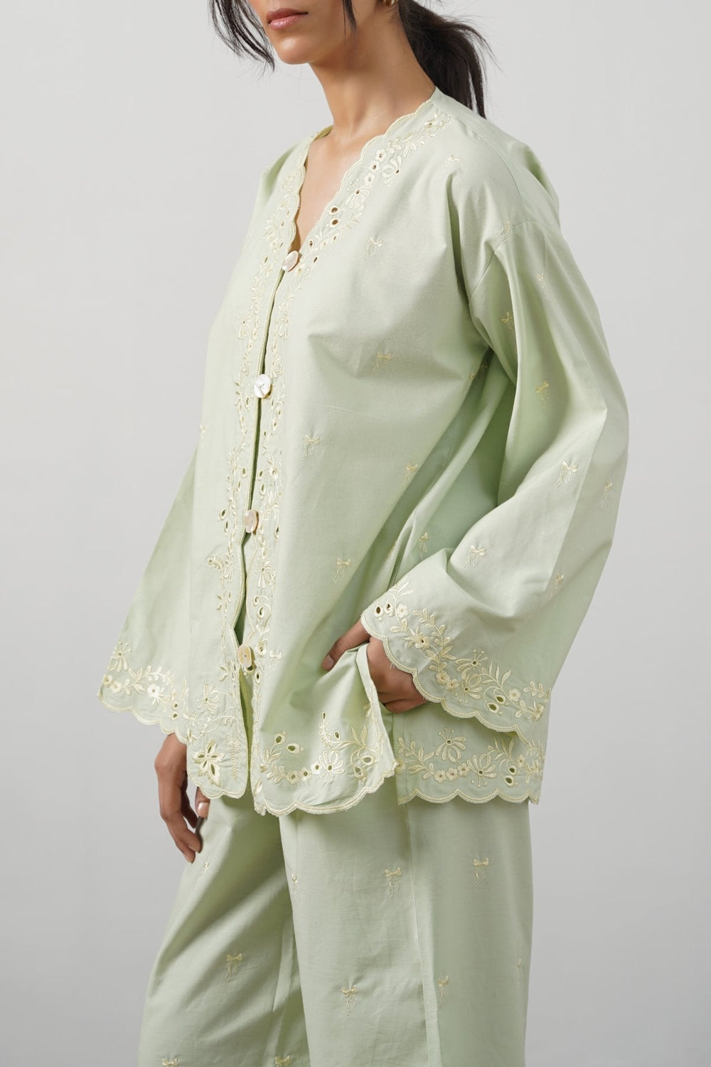 GREEN LEMON EMBROIDERED SHIRT