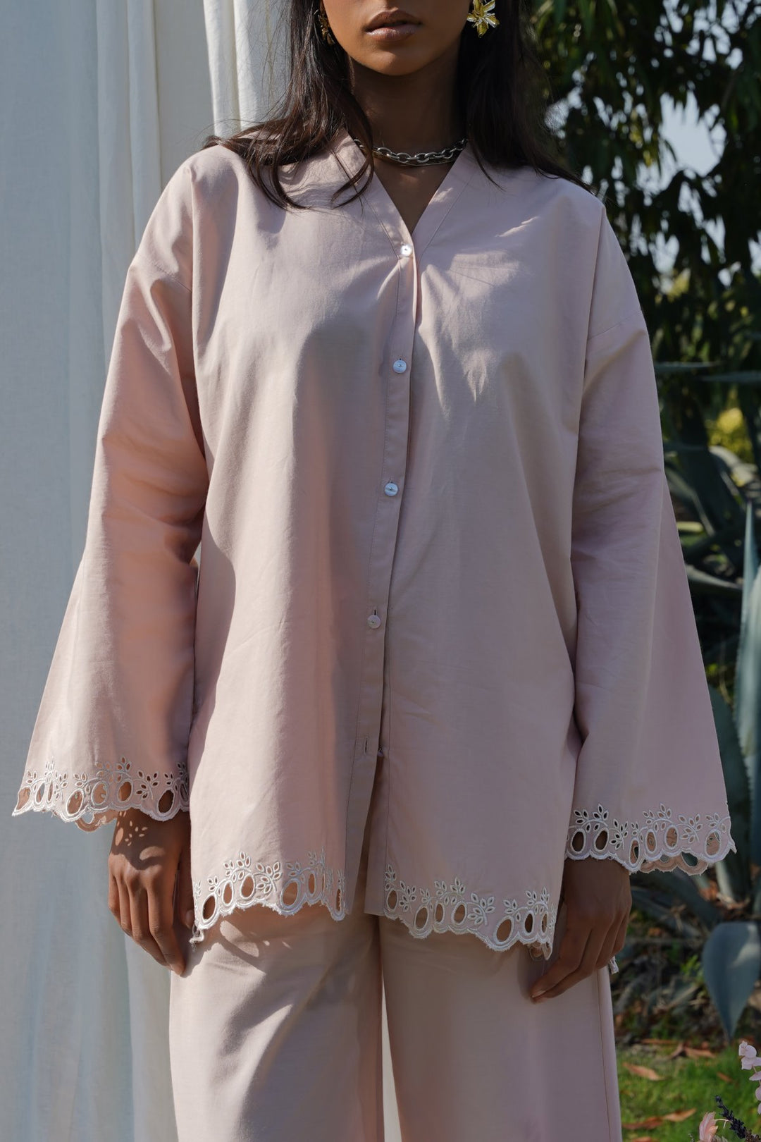 PINK WILD BALLERINA CUTWORK SHIRT