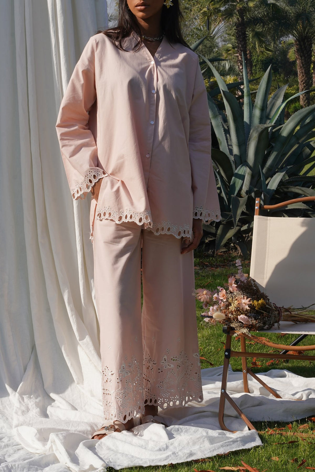 PINK WILD BALLERINA CUTWORK SHIRT